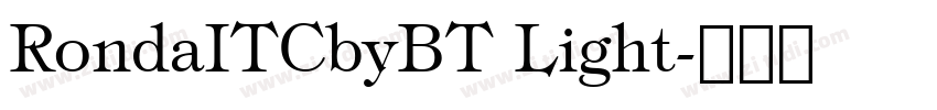 RondaITCbyBT Light字体转换